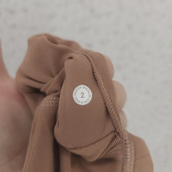 LULULEMON Align Bodysuit 25" Nulu Fabric Dusty Clay Nude Brown Size 2 - Picture 8 of 8